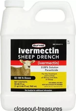 Durvet Sheep Drench Dewormer Wormer Worm & Bots Control LARGE 32 fl oz 960ml NEW