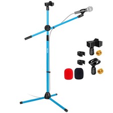 5 Core Microphone Stand Floor Height Adjustable w Extending Telescoping Boom Arm