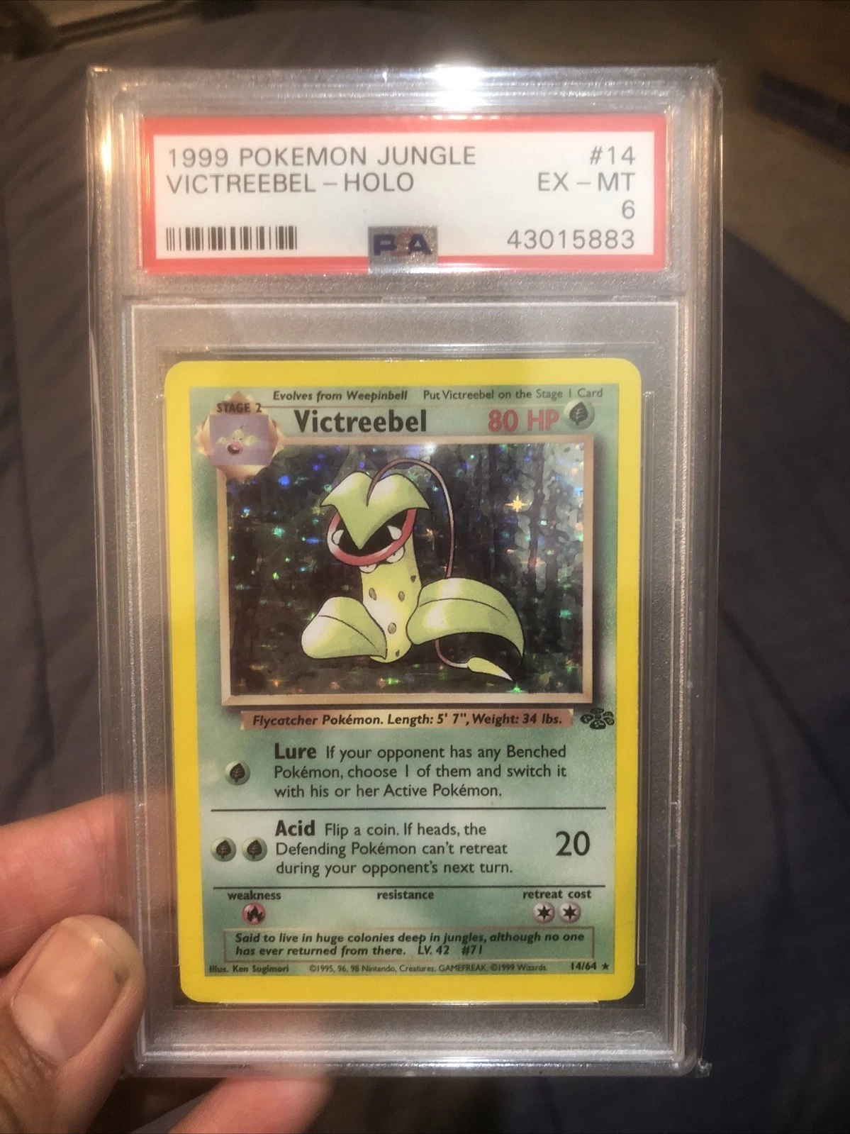 PSA 6 EX-MT Victreebel 1999 Jungle 14/64 Holo Rare Pokemon Card