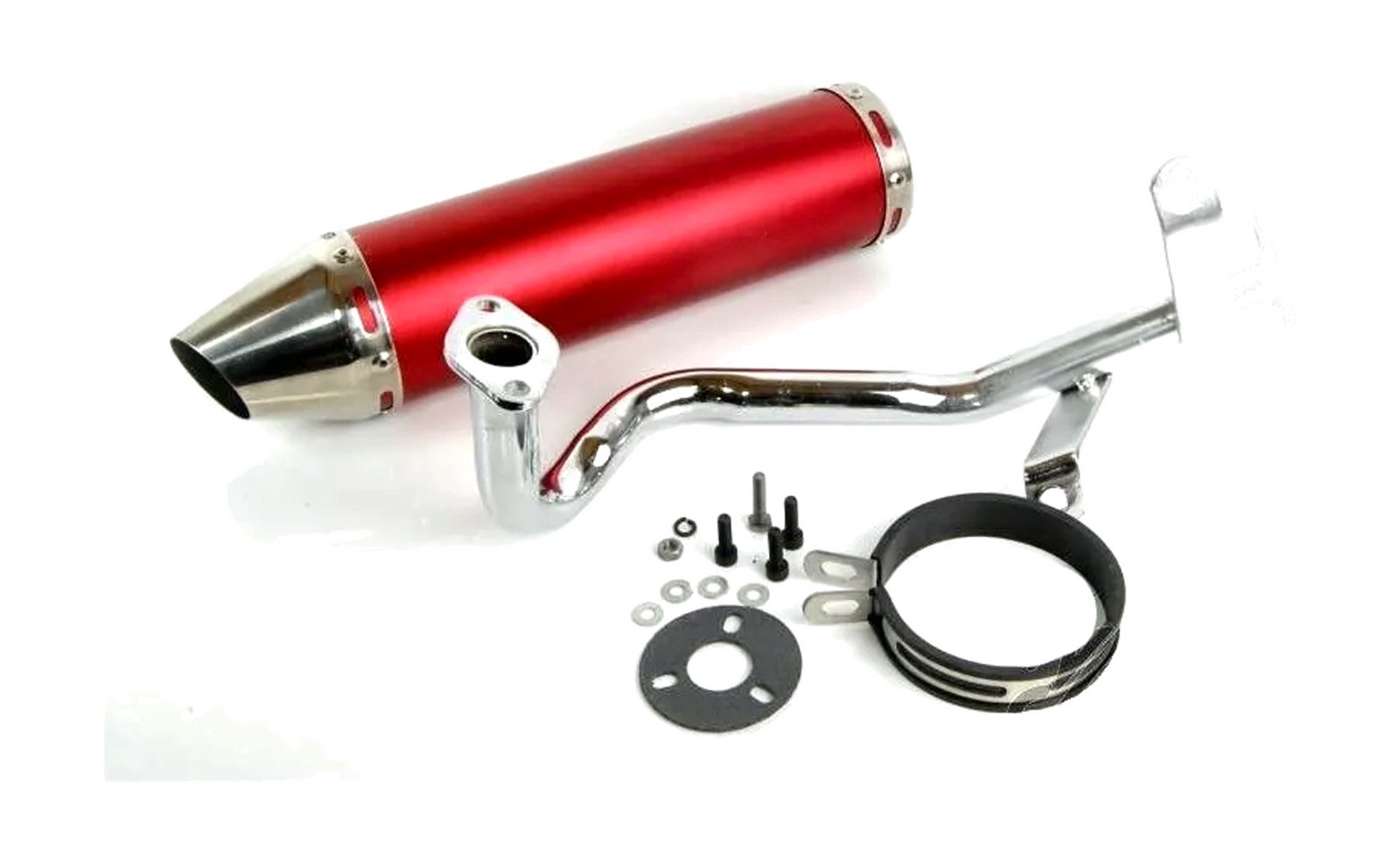Silencieux GY6-50 Tuning en aluminium brossé et acier inoxydable de haute finition
