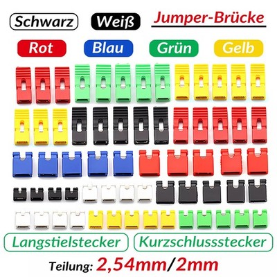 Jumper Brücke 50/100 Stück Steckbrücke Kurzschluss Stecker Pitch RM 2,0mm/2,54mm
