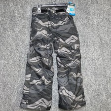 New - Columbia Ice Slope II Ski Snow Pants Black Scrapscape - Youth XS 6-7 