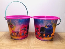 2 - Plastic Easter Party Candy Bucket Basket Trolls World Tour 10" x 9" Jumbo