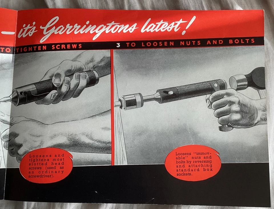 Garringtons Great Skua impact driver vintage advertising leaflet tools ephemera - Image 4 of 4