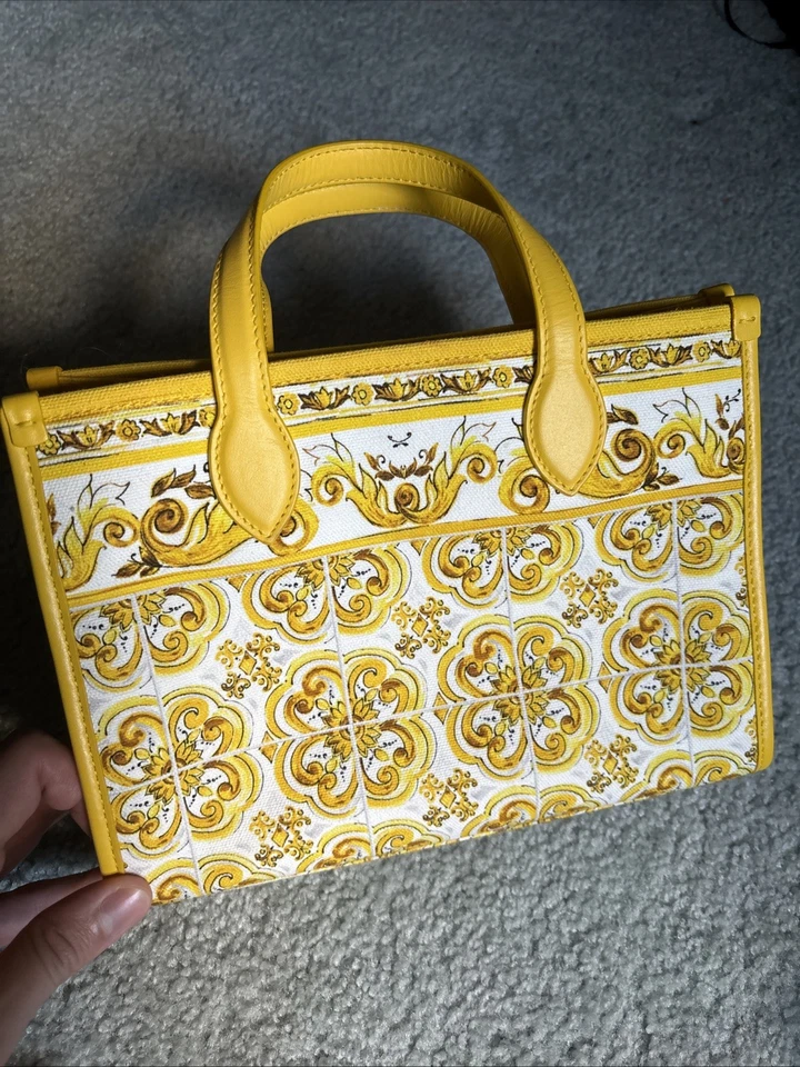 Dolce&Gabbana Maiolica DG Daily small leather-trimmed canvas-jacquard tote bag - Image 2 of 4