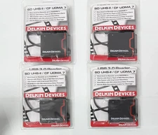 4 Pcs Delkin Devices USB 3.0 Dual Slot SD UHS-II CF Memory Card Reader Black