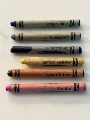 Crayola Crayon Binney & Smith Retired Crayons, Lot Of 6 Vintage, Used