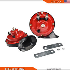 2 Pcs 300db Super Loud Train Horns 12v Waterproof Air Double Horns Kicolor Red 2 Pcs 300db Super Loud Train Horns 12v Waterproof Air Double Horns Kicolor Red