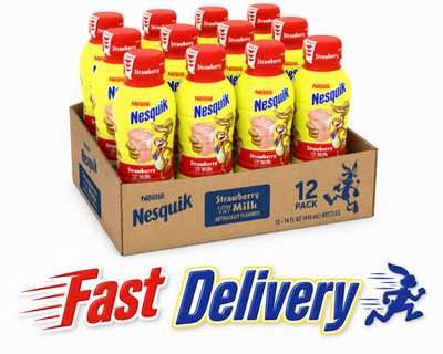 Nestle Nesquik Low Fat 1% Milk, Strawberry, 14 Ounce (Pack of 12) 