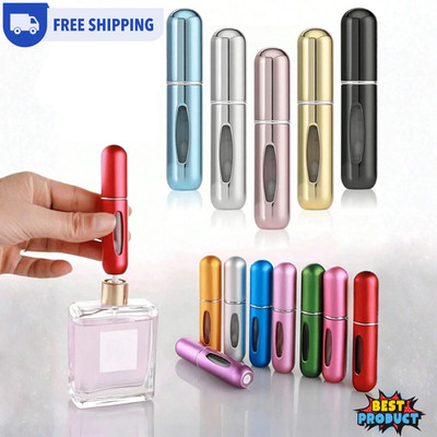 5ML Mini Refillable Perfume Atomizer Bottle Travel Portable Spray Pump Case US