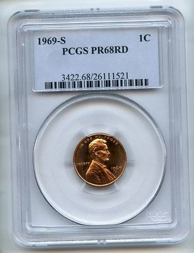 1969-S Lincoln Memorial Cent Proof — photo from the most recent tracked eBay sale