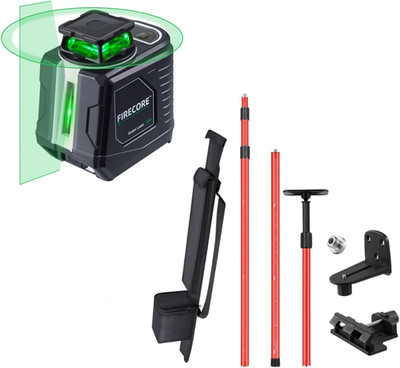 360° Self-Leveling Cross Line Laser with Adjustable 13 Ft Pole