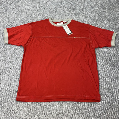 Vtg Point Zero Shirt Mens XL Red Crewneck Casual Ringer New Skater Grunge Y2K