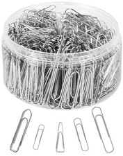 Paper Clips Assorted Sizes 580 PCS, Paperclips, Small Medium and Large Silver