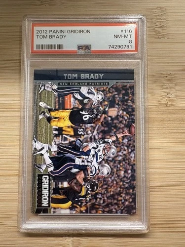 2012 Panini Gridiron Football #116 Tom Brady PSA 8