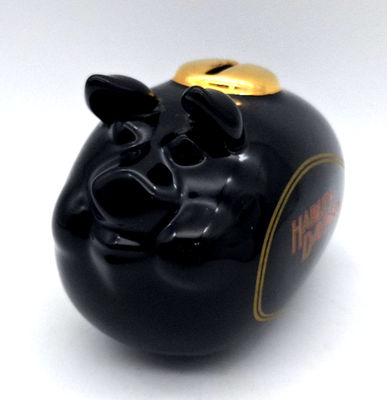 Vintage 2002 Harley Davidson Black Ceramic Gas Tank Piggy Bank