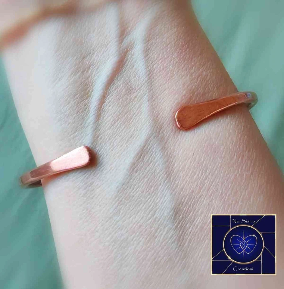 Bracciali in rame argento stella unisex handmade fatto a mano SPEDIZIONE GRATIS - Immagine 3 di 4