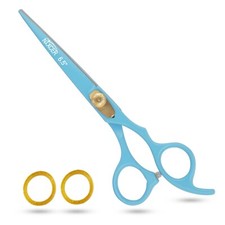 NIXCER HAIR CUTTING SCISSORS RAZOR EDGE JAPANESE STEEL SHEARS 6.5" SKY BLUE