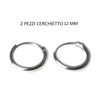 Orecchini Cerchio Argento 925 – Piercing Naso, Diametro 12mm, Unisex