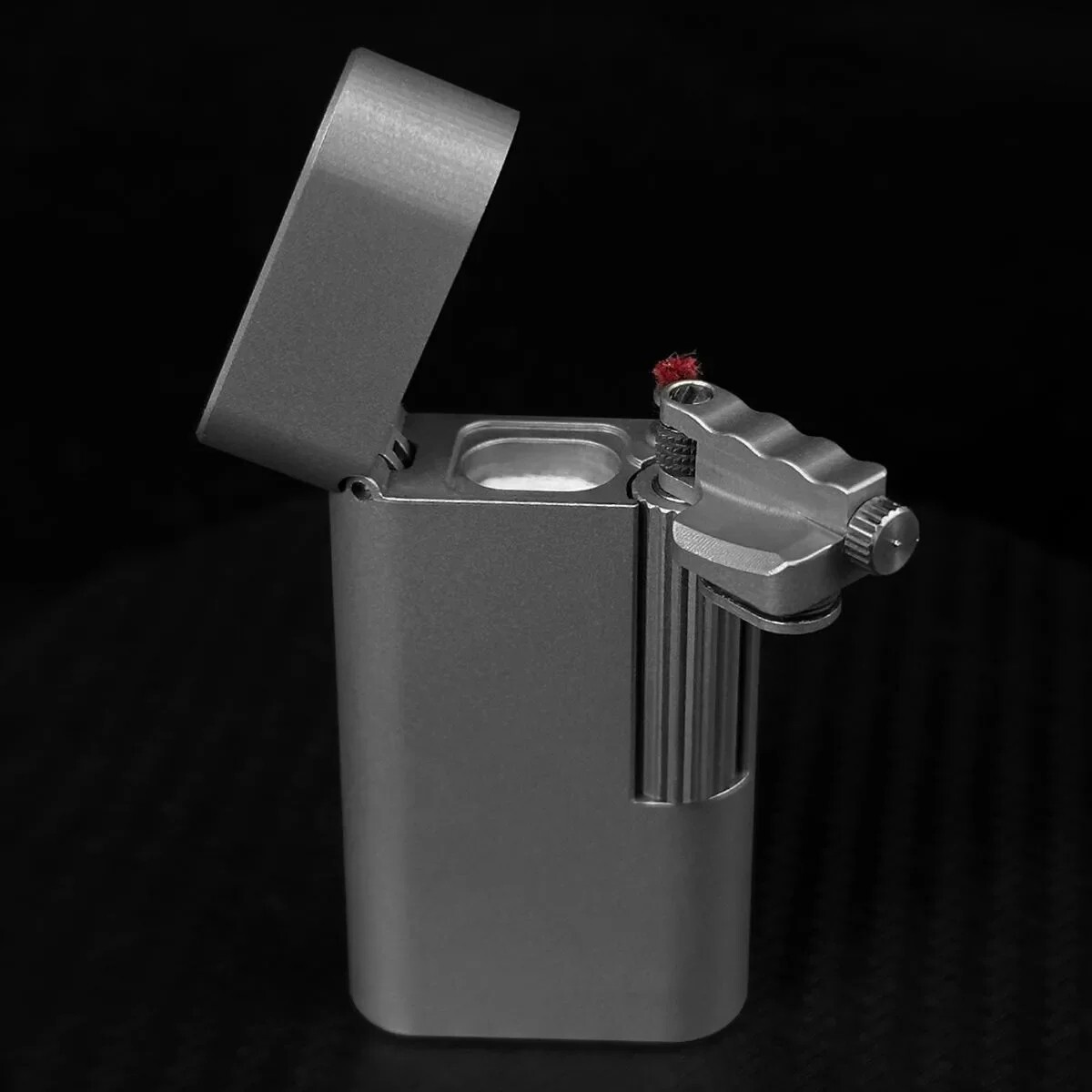 Precision CNC Titanium Alloy Side Sliding Kerosene Cigarette Lighter  Ultra-Light