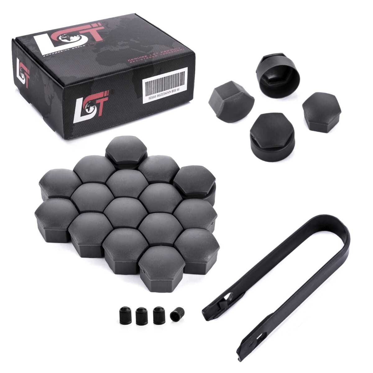 20X Wheel Bolt Caps 17 Mm Theft Resistant Anthracite For VW Lupo Passat
