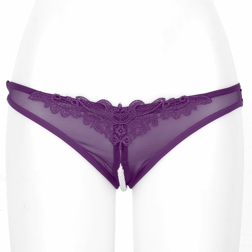 Frauen Mesh durchsichtig G-String Tanga offener Schritt Slips Unterwäsche Sexy - Bild 23 von 50