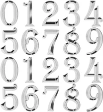 2 Sets House Mailbox Numbers for outside 0-9, 2.75 inch 3D Self Adhesive Silver