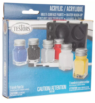 Testors Primary Acrylic Paint Set - 10 Pieces New