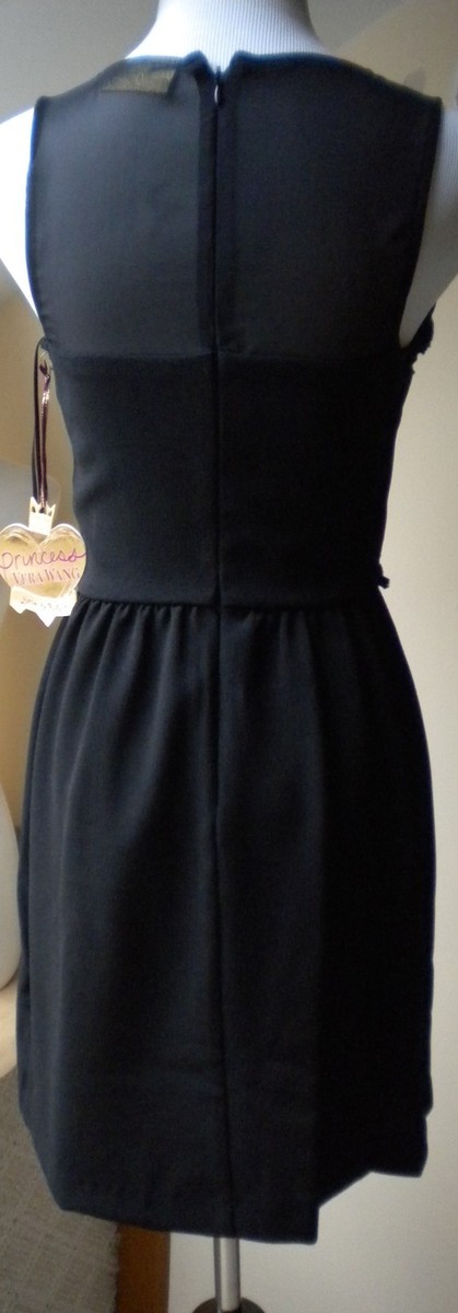 Junior Princess Vera Wang Dress Sz 1 Black Sleeveless Poly Blend Fit & Flare