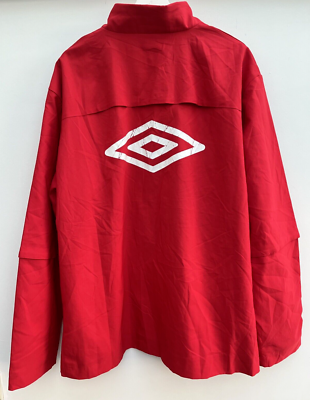 Vintage England Football Jacket Umbro Red Full Zip Training Mens