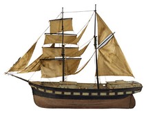 Tin toy sailing ship around 1890 impressive 115 cm long ancient
