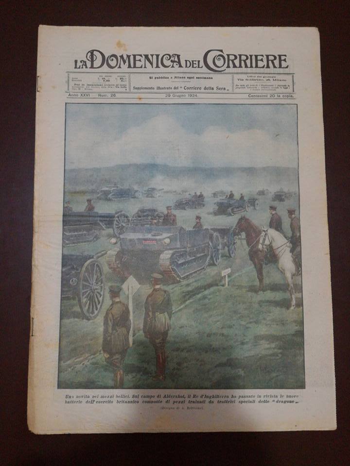 La Domenica del Corriere 1924 N.26 Artiglieria Dragone - Bombe al Fosforo