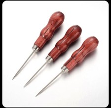 Set Of 3 Beading Awls 5" leather punching pin push sewing jeweler hand tool