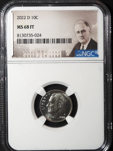 2022-D NGC Graded MS68 FT (Full Torch) Roosevelt Dime #024