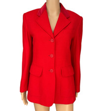 Evan Picone vintage 100 lambs wool red jacket blazer size 4