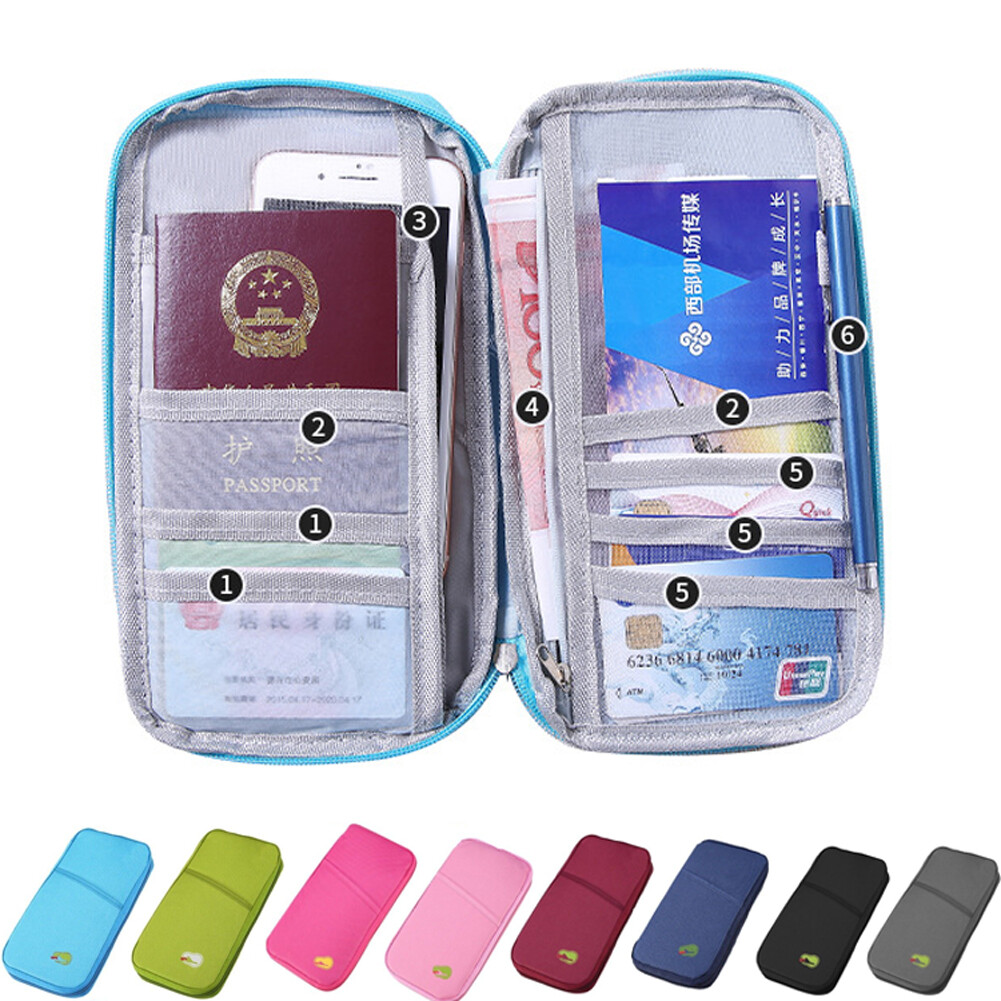 Leather Passport Holder Travel Wallet with Card Slots Document Organizer-image