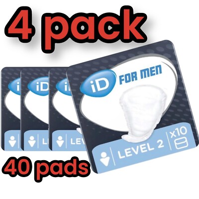 4er-Pack iD für Männer Level 2 Inkontinenz-Pads - maximaler Komfort & Ultra-Schutz