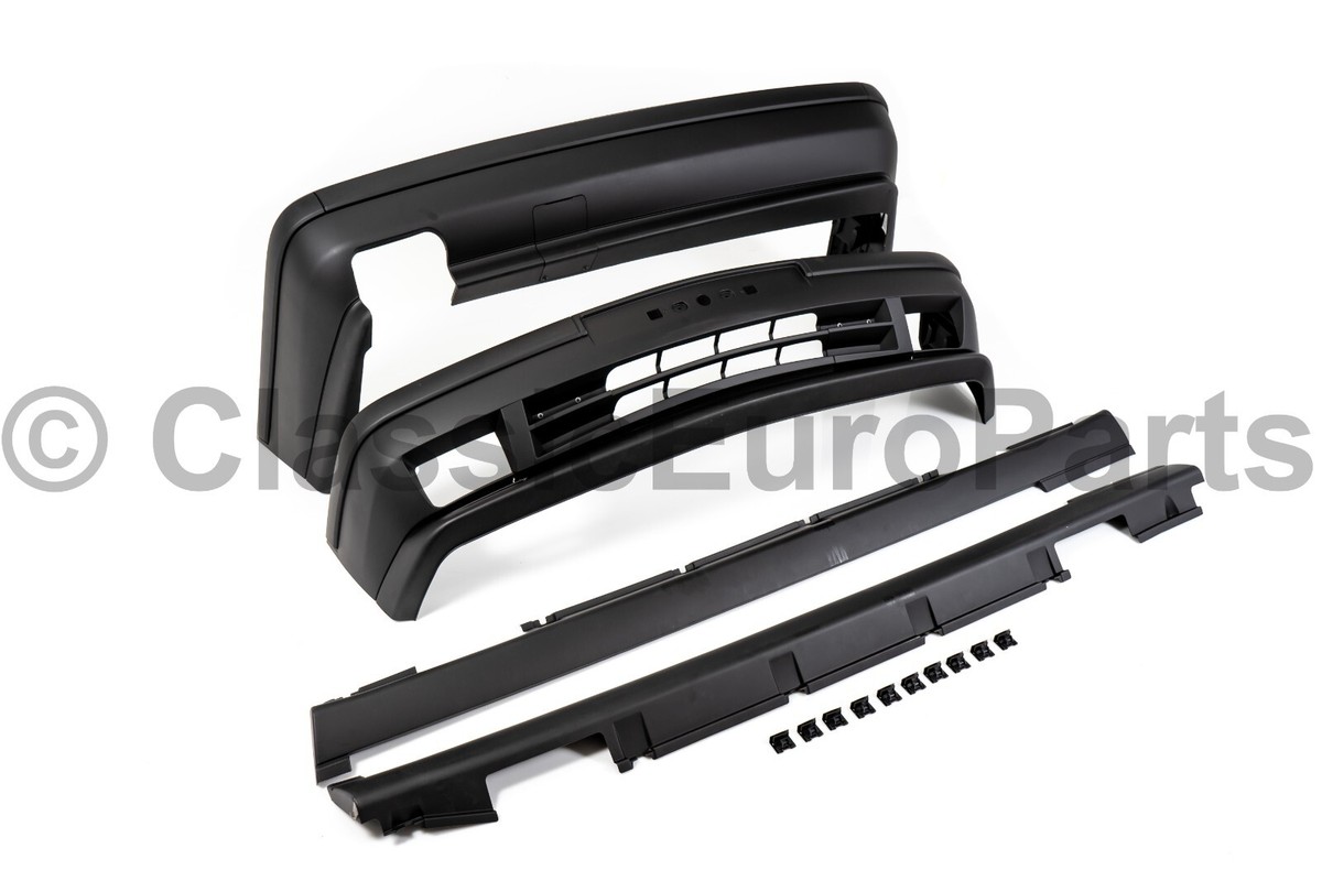 Full PLASTIC body kit front rear bumper spoiler side skirt for BMW
