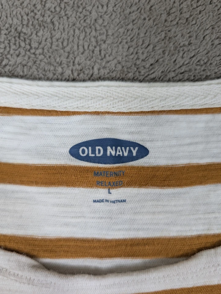 Old Navy Womens Maternity Top Size L Relaxed Fit Striped - Image 3 of 4