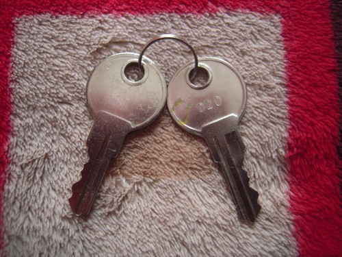 TWO VINTAGE SILVER ANODIZED FINISH MINI LUGGAGE PADLOCK #020 CODED KEYS ...