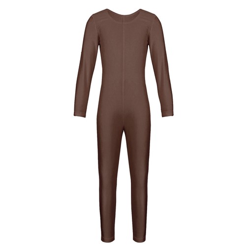 Kids Girls Long Sleeve Bodysuit Body Unitard Ballet Dance Gymnastics Leotard - Picture 50 of 122