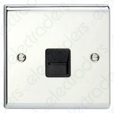Deta SD1352CHB Telephone Socket 1 Gang - Master (Polished Chrome / Black Insert)
