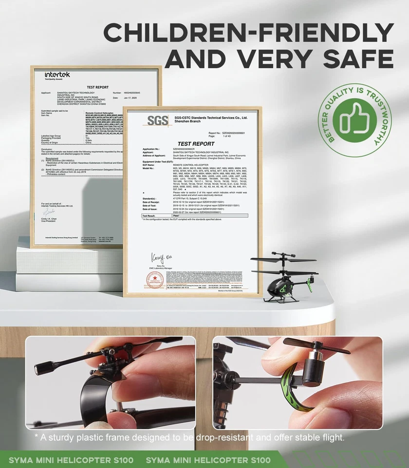 S100 Mini RC Helicopter with Gyro Stabilizer, Altitude Hold, 3.5 Channel, 5-7 Mi - Image 2 of 4