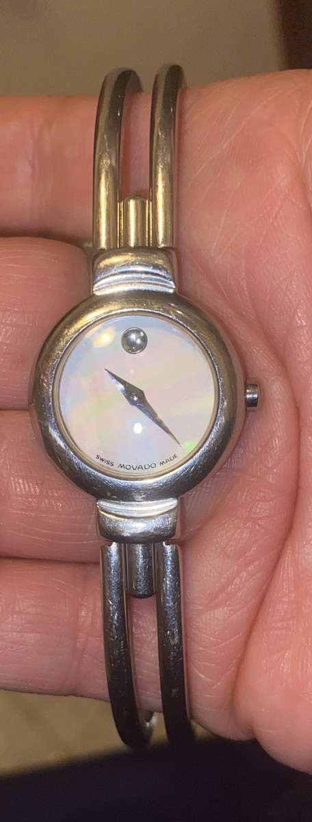 Movado Swiss Made Harmony Mother Of Pearl Dial Stainless Bangle