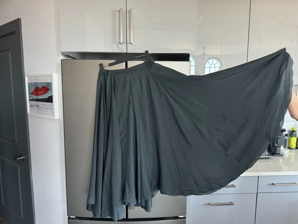 Falda Marc Le Bihan Azul Marino 100% Seda Hecha en Francia Talla 38 Foto 3 de 4