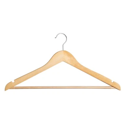 GOODSFORBUSINESS GMBH Holzbügel Hosensteg Antirutsch 44 cm Kleiderbügel Wäschebügel Garderobenbügel