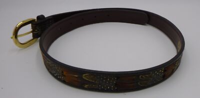 Vintage Genuine Peacock Feather belt S/M faux leather | eBay