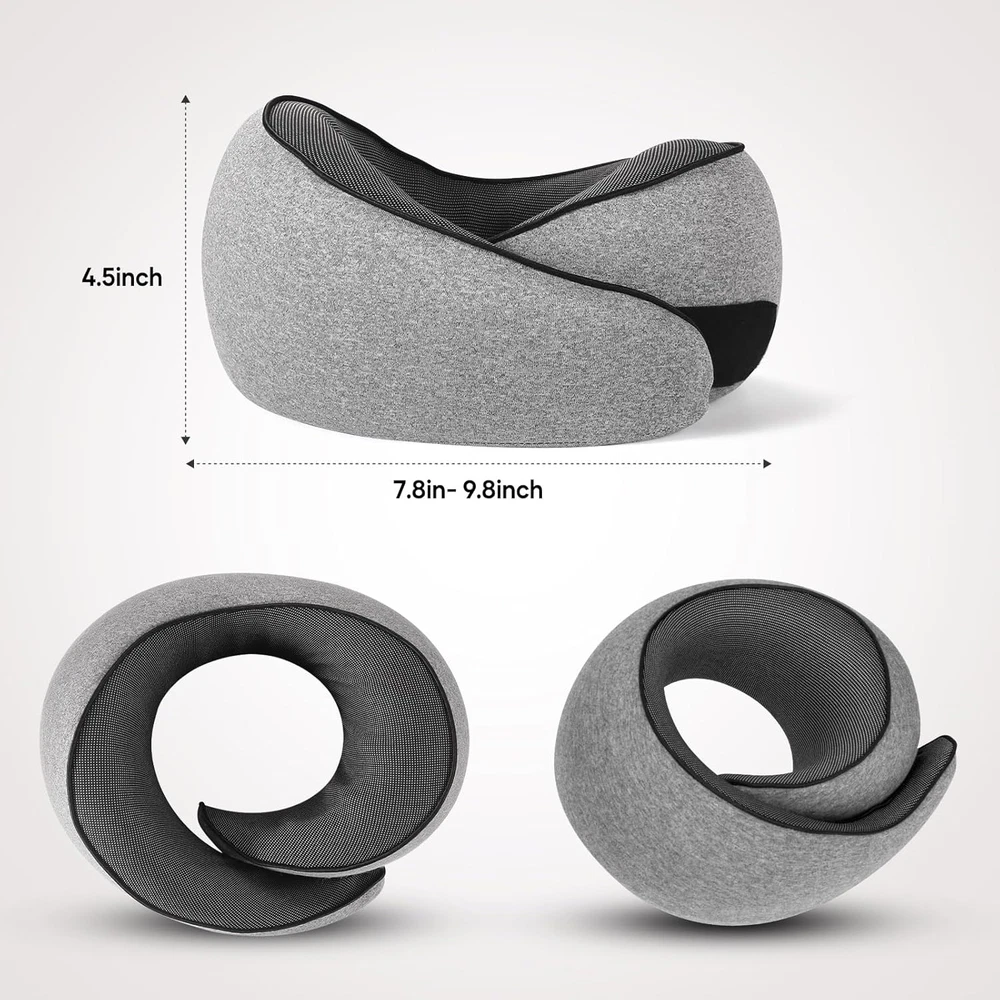 Memory Foam Travel Neck Pillow for Airplanes Cars and Trains