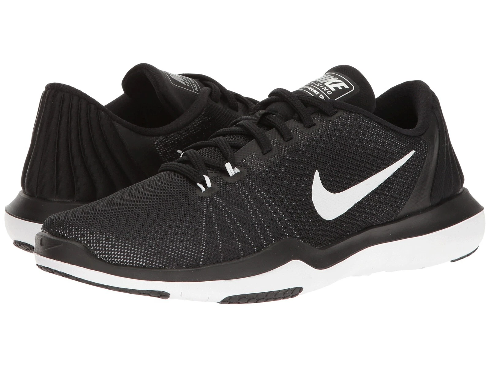 Chaussures d'entraînement croisé Nike Flex Supreme Trainer 5, noir/blanc, pointure 7,5