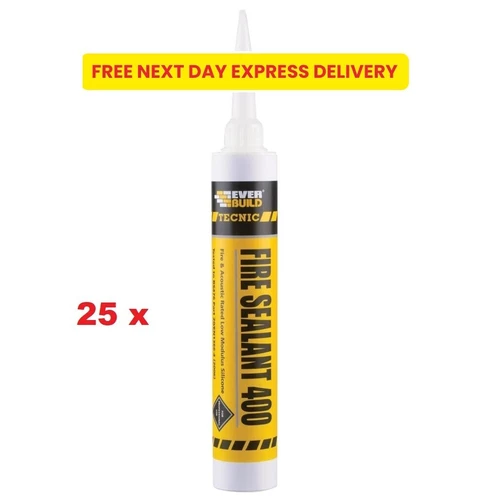 25 Everbuild Fire Sealant Fire Seal 400 Silicone Black 380ml